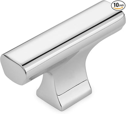 KOOFIZO 10-Pack Cabinet Knob - Chrome Pull Handle (50mm / 2 Inch), K20 Solid Hardware for Kitchen Cupboard Door, Bedroom Dresser Drawer, Bathroom Wardrobe