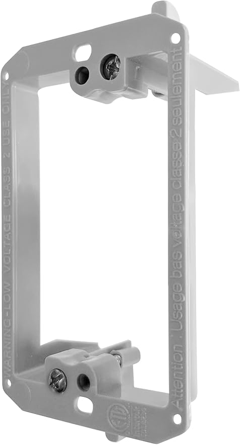 BestMounts - 2 Pack Low Voltage Mounting Brackets 1 Gang for Drywall Outlet Cable Pass Through Wall Plates - Cable Wall Plate Bracket for Old Work, Telephone Wire, Network Cable, HDMI, Speaker Wire