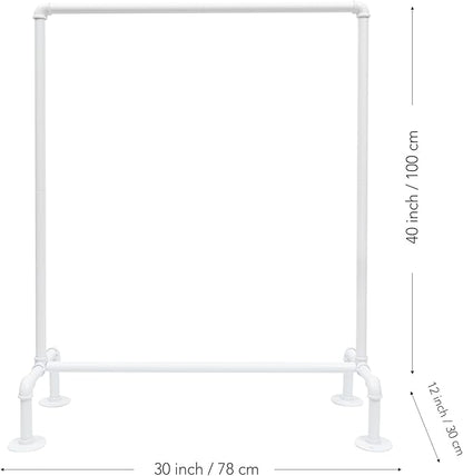 Kids Pipes Dress up Clothing Rack, Kids Clothes Rack, Child Garment Rack, Hanging Clothes Rod Storage Shelf Organizers Shelves Shelving, White Metal