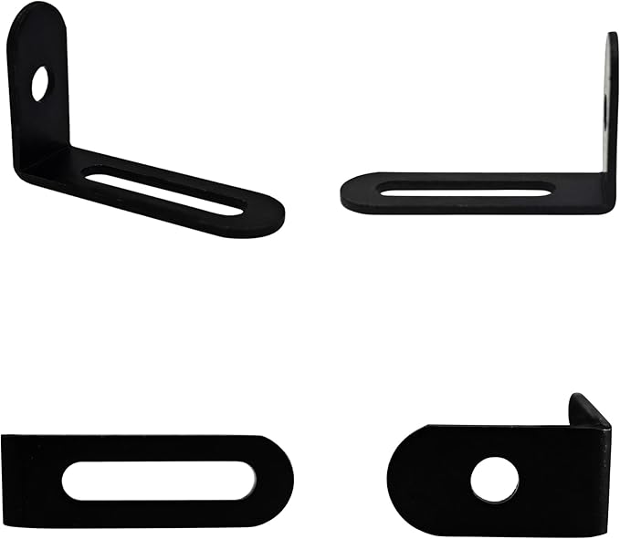 20Pcs 1.5"x1"x0.5"Adjustable Right Angle Brackets, Metal L Bracket Heavy Duty 90 Degree Corner Fastener L-Shape Corner Brace Support Black Shelf Bracket