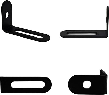 20Pcs 1.5"x1"x0.5"Adjustable Right Angle Brackets, Metal L Bracket Heavy Duty 90 Degree Corner Fastener L-Shape Corner Brace Support Black Shelf Bracket