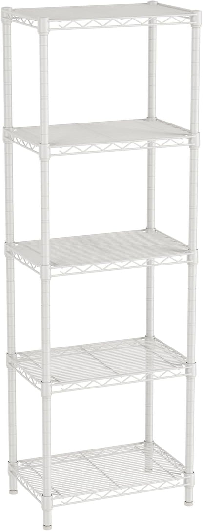 SINGAYE 5 Small Wire Shelves Kitchen Pantry Close Home Organizers and Storage Bathroom Shelf Laundry Room Organization Adjustable Book Metal Garage Shelving Unit