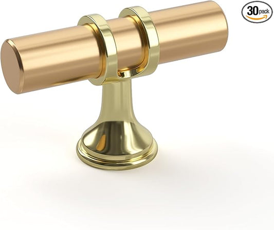 goldenwarm 30 Pack Gold Cabinet Knobs Brushed Gold Cabinet Handles Kitchen Drawer Knobs Brushed Brass Drawer Handware Pulls Handlesfor Bedroom Cupboard