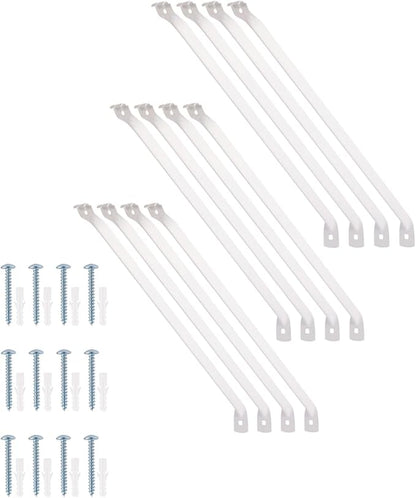 12 Packs Support Brackets for Wire Shelving, Closet Support Brackets with Anchors and Screws, Wire Closet Shelving Accessories for Wardrobe and Wall Bracket(Only include 12pack Support Brackets)