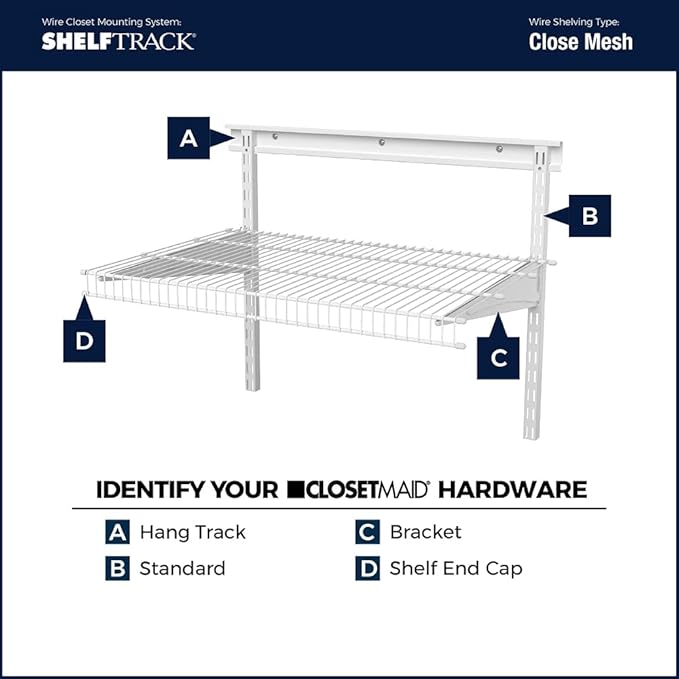 ClosetMaid 2800 ShelfTrack 12-Inch Standard, White (Pack of 2)