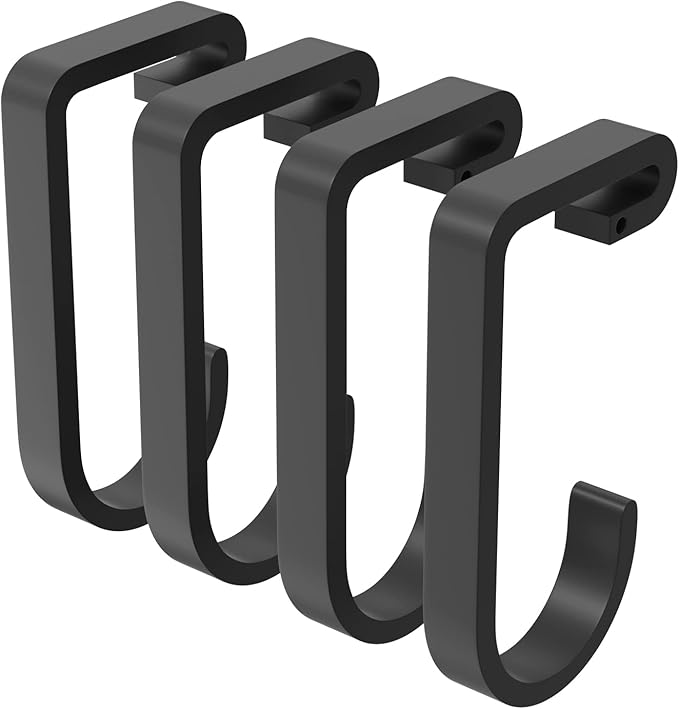Thickened Bike Hooks for Garage Ceiling Rack: Heavy Duty Overhead Storage Rack Hook for Bicycle, Hold 50 lb, Safe Rack Bike Hanger, Metal, 4 Pack