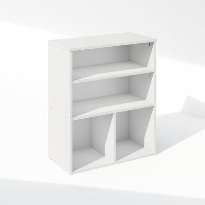 Furinno Reed Closet Organizers and Storage, 3-Tier Closet Organizer, Open Shelf Closet Storage, for Wardrobe, Bedroom, Living Room, White