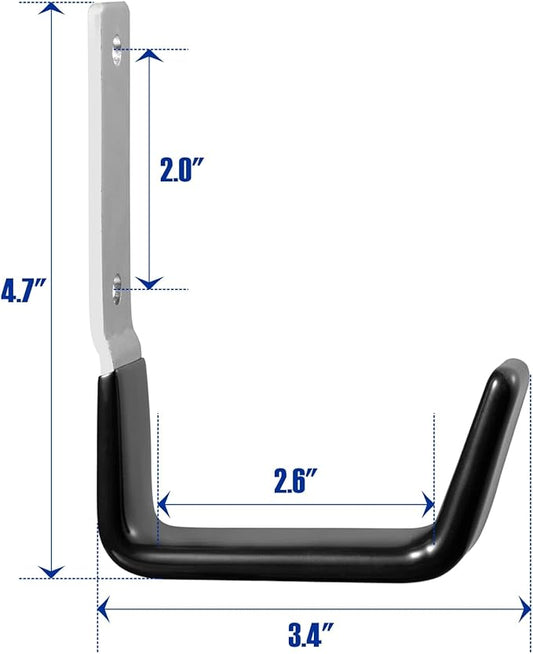 Heavy Duty Steel Garage Hooks,Garage Storage Utility Hooks,Anti-Slip Hanger, Tool Organizer,Steel Wall Mount Organizer, Garden Hose Hanger (Small-4PC)