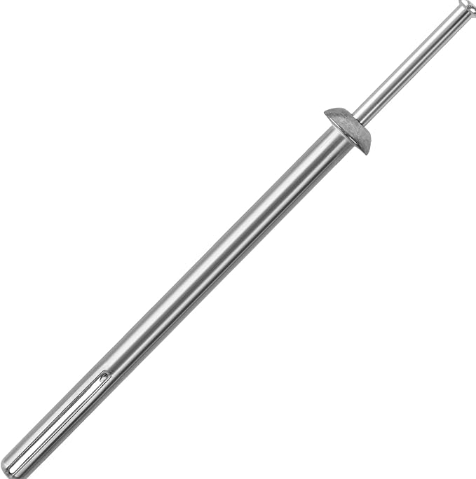meite Hammer Drive Anchors 1/4" x 4" for Industrial Machinery & Heavy-Duty Structures, Extra-Long Concrete Anchors, Zinc-Plated Steel, Ideal for HVAC, Electrical & More (1 Case)