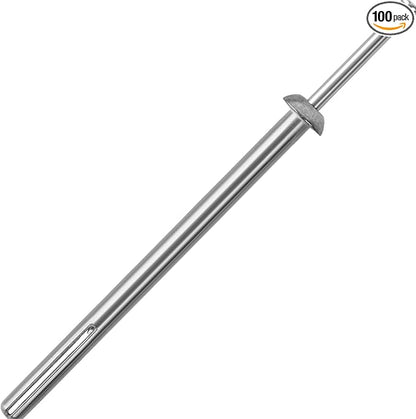 meite Hammer Drive Anchors 1/4" x 4" for Industrial Machinery & Heavy-Duty Structures, Extra-Long Concrete Anchors, Zinc-Plated Steel, Ideal for HVAC, Electrical & More (3 Boxes)