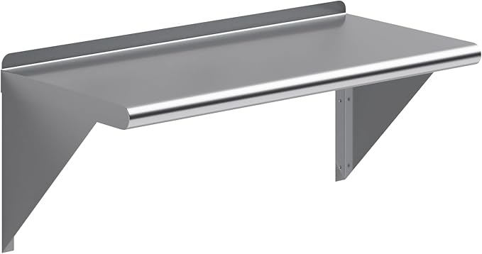 AmGood 14 in. x 30 in. Stainless Steel Wall Shelf | NSF | Metal Shelving | Garage, Laundry, Storage, Utility Room | Restaurant, Commercial Kitchen
