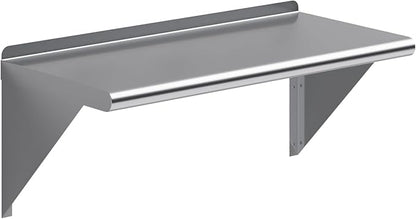 AmGood 14 in. x 30 in. Stainless Steel Wall Shelf | NSF | Metal Shelving | Garage, Laundry, Storage, Utility Room | Restaurant, Commercial Kitchen