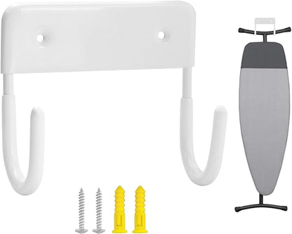 QWORK Ironing Board Wall Mount - Heavy Duty Ironing Board Hanger with 5 Inch Length, Iron Board Hook Wall Mount