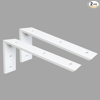 Countertop Support Bracket 2 Pack 18 Inch Heavy Duty 3/8" Thick White Granite Shelf L Bracket 18"x8"x2.5" Mantel Corbels for Quartz/Wood/Concrete/Laminate