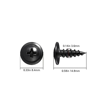 Wensilon（600 pcs）#6×1/2" Phillips Truss Head Wood Screws Black Galvanizing Quick Metal Self Tapping.