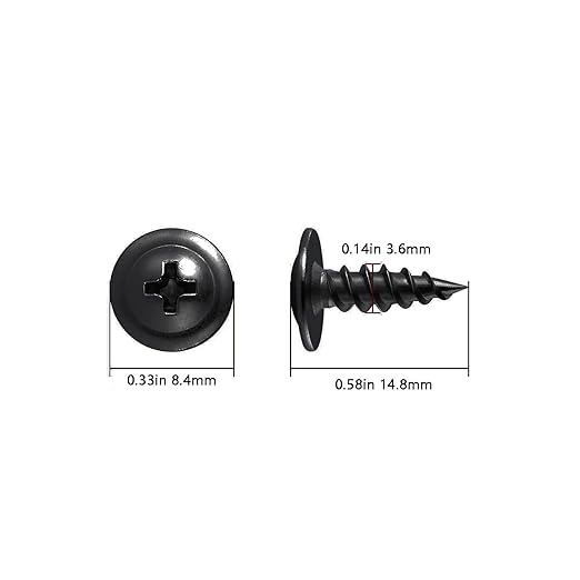 Wensilon(600 pcs)#6×1/2" Phillips Truss Head Wood Screws Black Galvanizing Quick Metal Self Tapping.