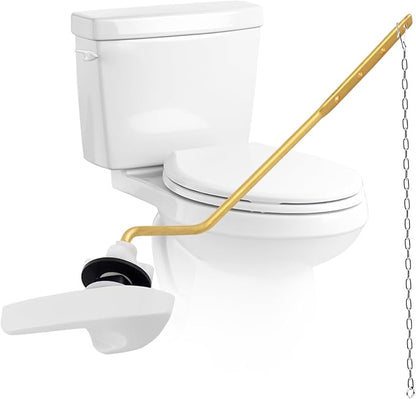 iFealClear Universal Toilet Handle Replacement Kit, Side/Angle Mount Toilet Flush Handle Compatible with Kohler K-GP30324-CP/TOTO/American Standard, Stainless Steel Flapper Chain, White