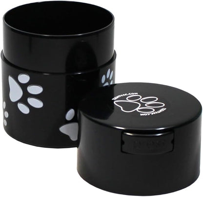 Pawvac 3 Ounce Vacuum Sealed Pet Food Storage Container; Black and White Paws