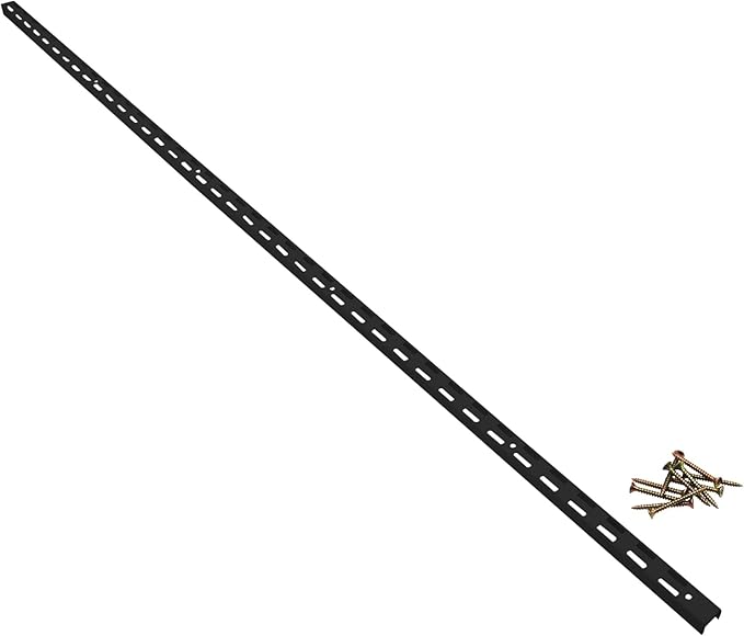 Shelving Track,ULIFESTAR Dual Trak Adjustable Wood Shelf Bracket,2PCS Direct Mount Into Fasttrack Garage Rail,Garage Organization System (17*10*1000mm/0.66*0.39*39.37" Double Row Black)