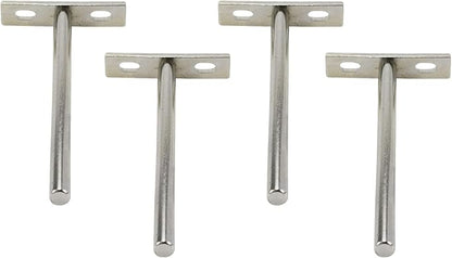 Antrader 4 Piece Floating Shelf Brackets, 6" Concealed Hidden Shelf Supports Decorative Shelf, Package Includes Screws and Wall Plugs（Silver）