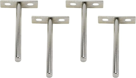 Antrader 4 Piece Floating Shelf Brackets, 6" Concealed Hidden Shelf Supports Decorative Shelf, Package Includes Screws and Wall Plugs（Silver）