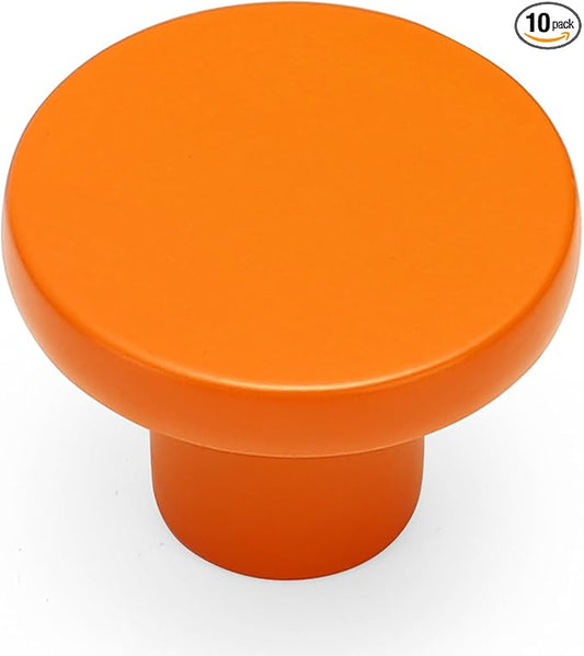 Ravinte 10 Pack Cabinet Knobs Orange Kitchen Cabinet Knobs Round Dresser Drawer Pulls Closet Door Pulls 1-1/5 Inch