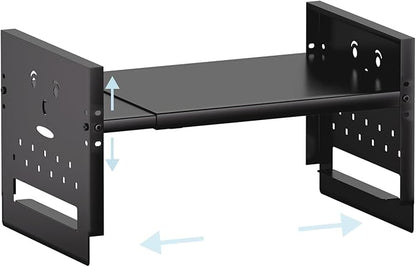 Adjustable Top Storage Shelf for Refrigerator or Washer, Dryer Countertop, Expandable Storage Shelves for Kitchen, Laundry Room and Dorm Room (Black)