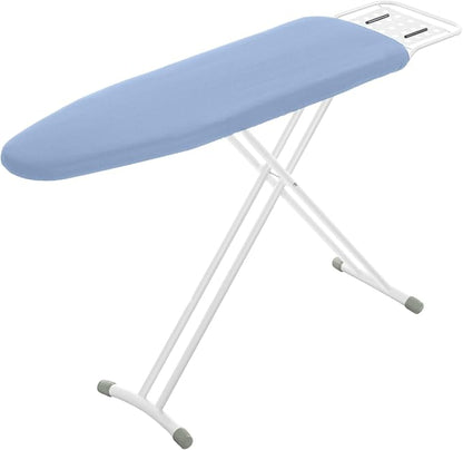 Ironing Board, 43x13 Full Size Iron Board with Iron Rest, Heavy Duty Compact Ironing Board with Thick Cover and Pad, Height Adjustable Sturdy Iron Stand, Blue