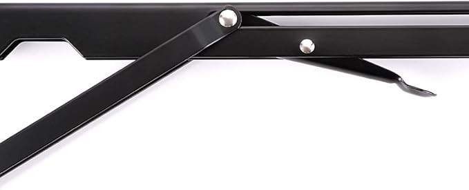 Sumnacon 2 Pcs 20 Inch Sturdy Folding Shelf Brackets - Heavy Duty Triangle Table Bench Folding Shelf Brackets, Wall Mounted Metal Folding Shelf Hinge, Black