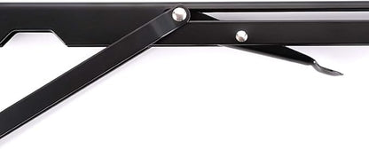 Sumnacon 2 Pcs 20 Inch Sturdy Folding Shelf Brackets - Heavy Duty Triangle Table Bench Folding Shelf Brackets, Wall Mounted Metal Folding Shelf Hinge, Black