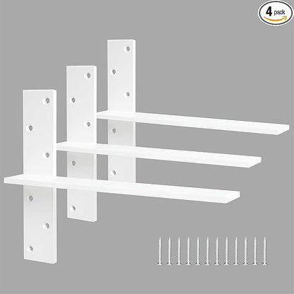 Floating Shelf Bracket 3/8" Thick Heavy Duty Shelf Brackets White 3 Pack Free Hanging Countertop Support Bracket 20" Lx2.5 W Floating Wall Brackets for Cabinets, Dishwasher, Bench Seats Vanities