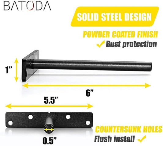 BATODA - 6" Floating Shelf Bracket Heavy Duty (8 pcs)-Solid Steel Blind Shelf Supports - Hidden Brackets for Floating Wood Shelves - Blind Shelf Support - Shelving Mounting Hardware Included (Pack 8)