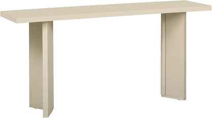 Modern Console Table with Pine Veneer and Geometric Legs, Sofa Table, Narrow Entryway Table Suitable for Living Room, Study, Dining Room, Foyer, Easy Assembly (Beige-WW12)