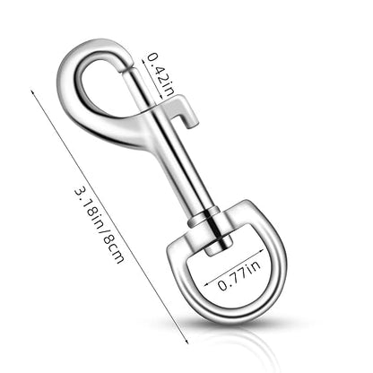 6 Pack Swivel Eye Bolt Snap Hooks for Pet Leash, Scuba Diving, Heavy Duty Clips, Dog Leash, Flag Clips - Single Ended