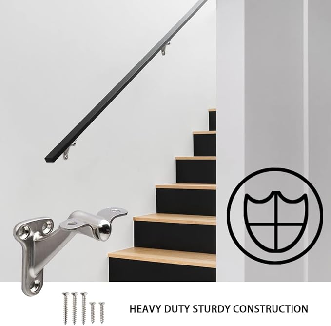 Triumph Hardware,3 Pack,3" Heavy Duty Handrail Bracket Brushed Nickel,Stair Railing Bracket