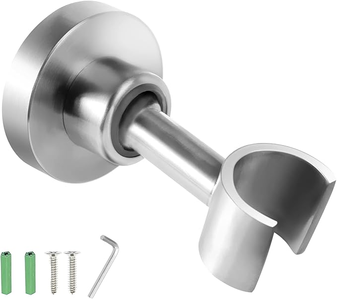 Shower Head Holder All Metal Handheld Shower Wand Bracket Adjustable Handheld Shower Head Holder Wall Mount Shower Wand Bracket for Bathroom,Brushed Stainless Steel