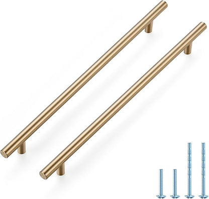 JOY DECOR 45 Pack Champagne Bronze Cabinet Pulls – 12-1/2 Inch Length, 10 Inch (256mm) Hole Center – Stainless Steel Kitchen Cabinet Handles for Drawer and Cupboard