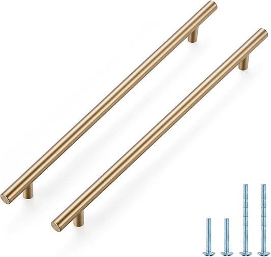 JOY DECOR 45 Pack Champagne Bronze Cabinet Pulls – 12-1/2 Inch Length, 10 Inch (256mm) Hole Center – Stainless Steel Kitchen Cabinet Handles for Drawer and Cupboard