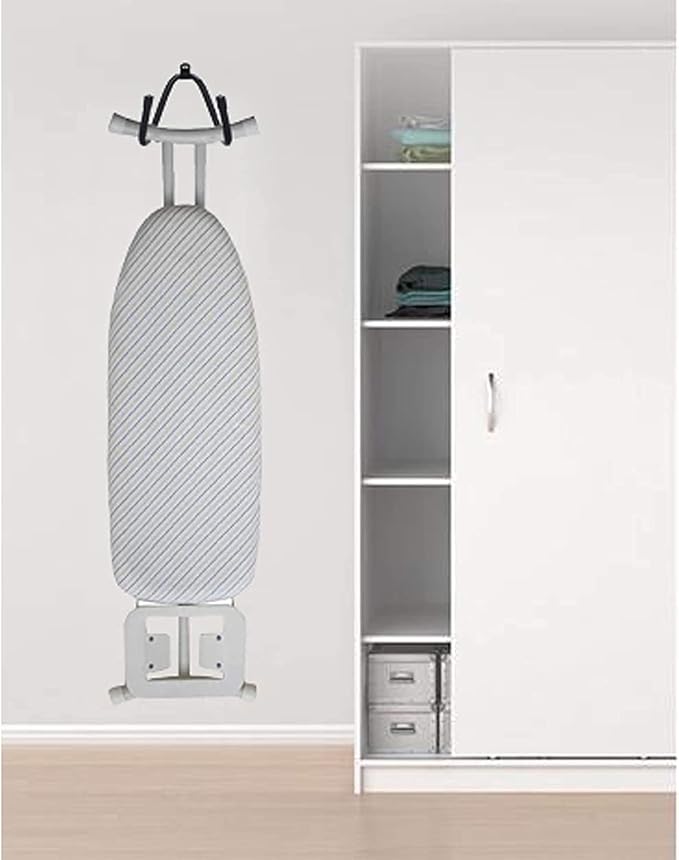 Pmsanzay Ironing Board Hanger Wall Mount Ironing Board Holder Organizer Wall Rack Iron Board Caddy, Adjustable Rack Great for Laundry Rooms Storage Rack Hanging Shelf Hanger - Hold up to 50LB.