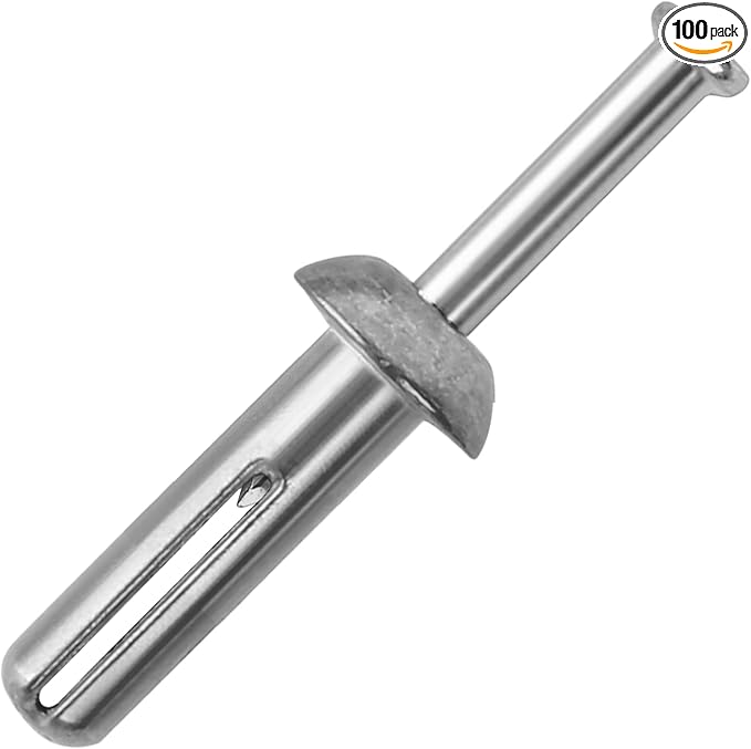 meite Hammer Drive Anchors 1/4" x 1" for Electrical Boxes Fixture, Heavy Duty Masonry & Concrete Anchors, Zinc-Plated Steel, Rust-Resistant (100 Counts)
