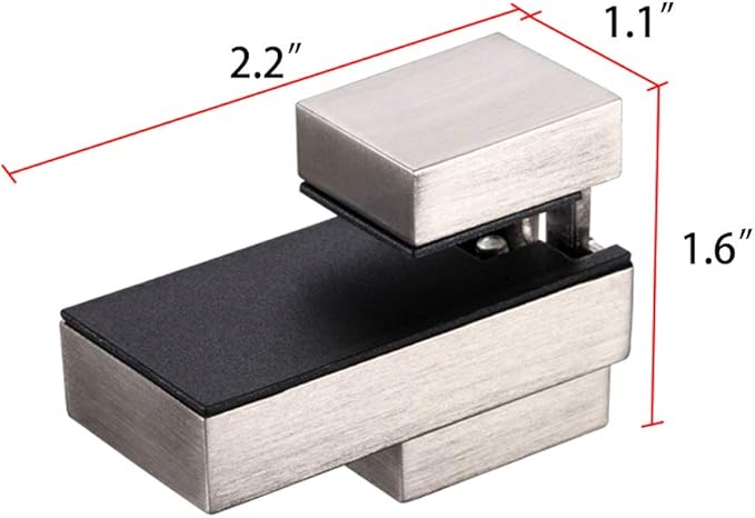 Wood/Glass Shelf Bracket for 0.2" to 0.8" Wood/Glass, Brushed Nickel