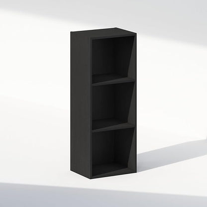 Furinno Reed Closet Organizers and Storage, 3-Tier Closet Organizer, Open Shelf Closet Storage, for Wardrobe, Bedroom, Living Room, Blackwood