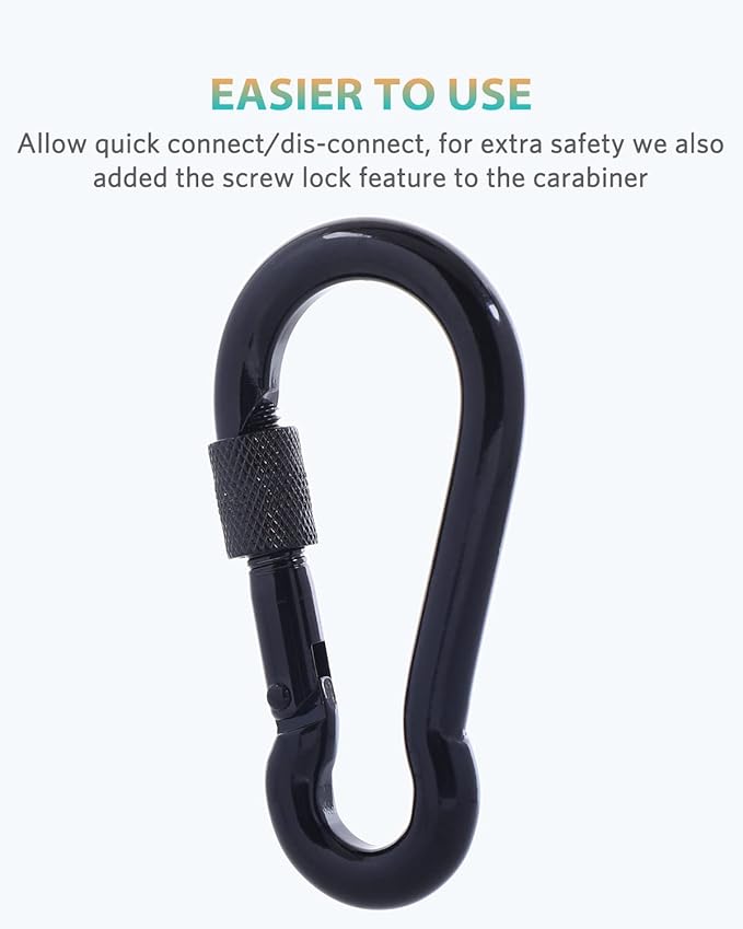 Carabiner Clips, 316 Stainless Steel Carabiner Clip, Heavy Duty Carabiner Hooks, Keychain Carabiners, Multi-Purpose Spring Snap Hook for Dog Leash, Outdoor Camping, Swing, Hammock