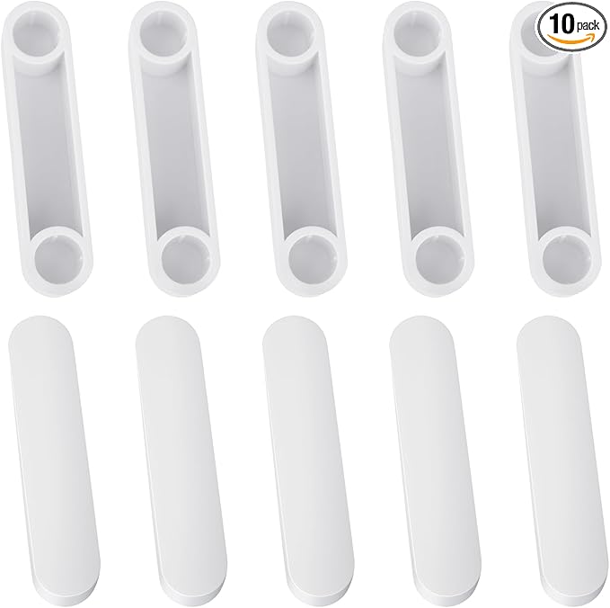 10 PCS Closet Rod End Caps,RAWILL Plastic Rod Spacer Cap for Wire Shelves,Easy Snap-On Installation for Storage Organizing