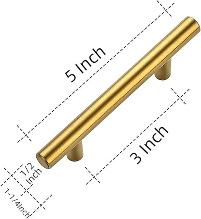 Ravinte 45 Pack | 5'' Cabinet Pulls Brushed Brass Stainless Steel Kitchen Drawer Pulls Cupboard Pulls Cabinet Handles 5”Length with 3” Hole Center