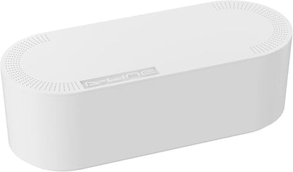 D-Line Cable Tidy Box | Hide and Conceal Extension Blocks and Electrical Cables from TVs, Computers, Gaming Consoles & PCs | Cable Management Made from a Robust Electrically-Safe ABS Material | Large, White