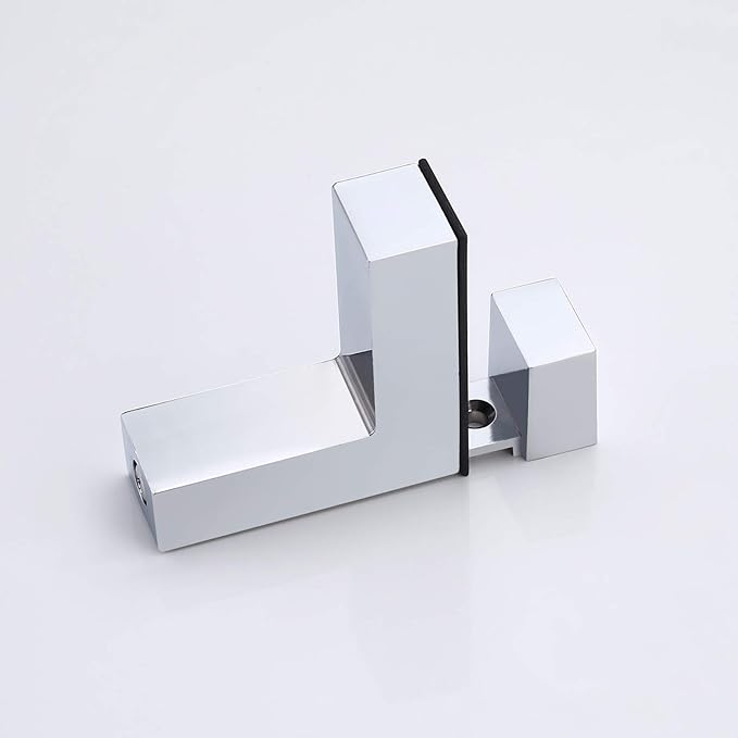 KES Glass Shelves for Bathroom, Bathroom Tempered Glass Shelf Rectangle 16 Inch Bracket Wall Mount 2 Pack Polished Chrome, BGS3201S40-P2