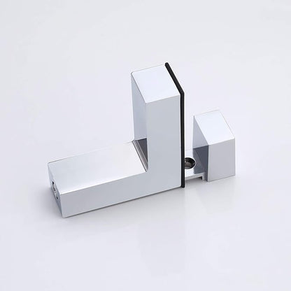 KES Glass Shelves for Bathroom, Bathroom Tempered Glass Shelf Rectangle 16 Inch Bracket Wall Mount 2 Pack Polished Chrome, BGS3201S40-P2