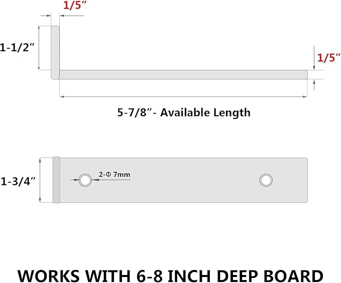 6 Inch Floating Shelf Brackets, Heavy Duty Hidden Bracket for Wall, Mantel, Bookshelves, Black Powder Coated Steel, 12-Pack
