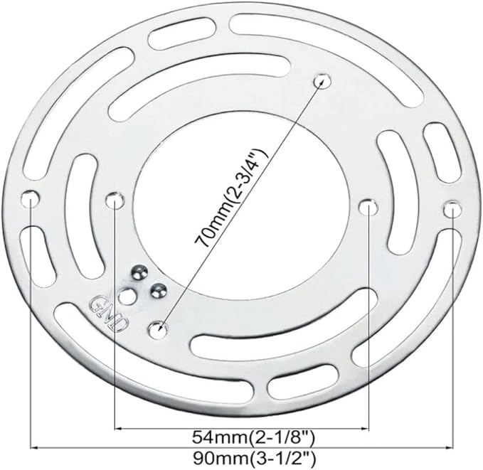 Tsurpcao 4" Ceiling Light Fixture Mounting Bracket, 4 Inch Diameter, Universal, Zinc Plated Iron, Silver, 4 Count